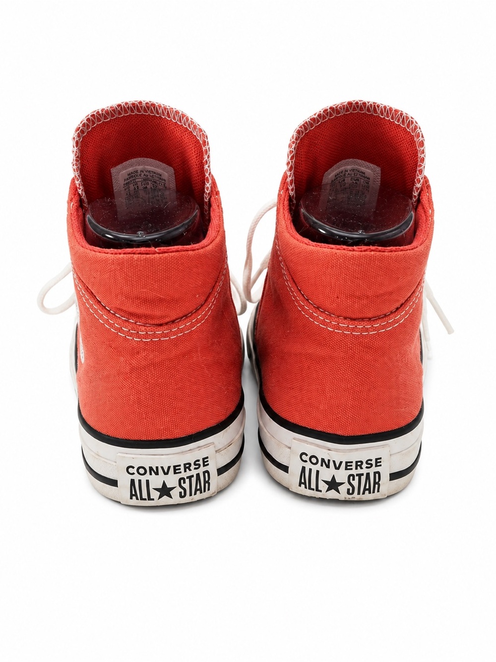 Converse Chuck Taylor All Star Mid-Top Sneakers Coral Orange Canvas Lace-Up - Picture 4 of 4